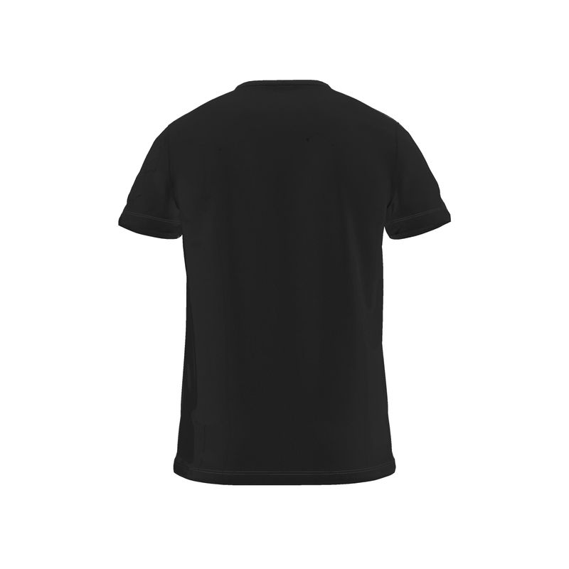 Black t-shirt on a white background