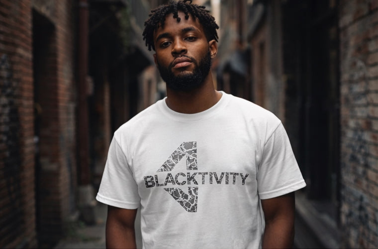 White Crackle Blacktivity Supima® Tee