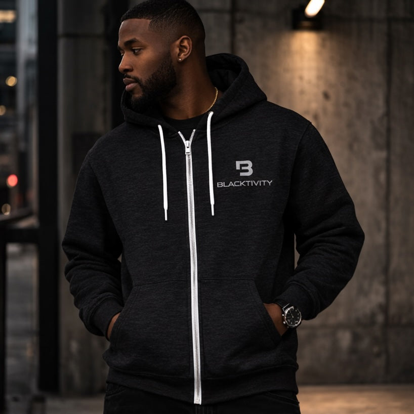 Blacktivity Unisex Heather Zip-Up Hoodie